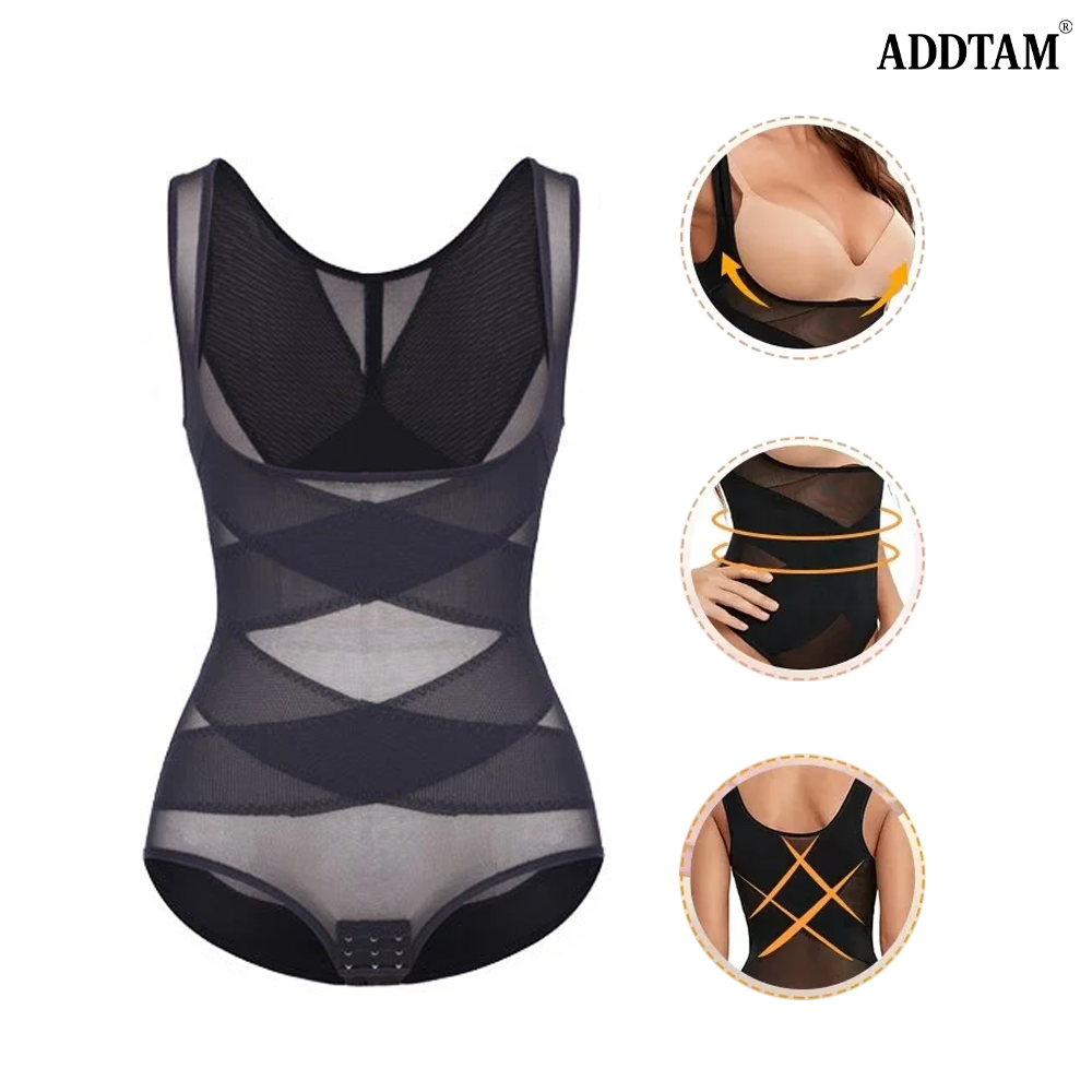 ADDTAM® Mesh Open Bust Full Body Shapewear